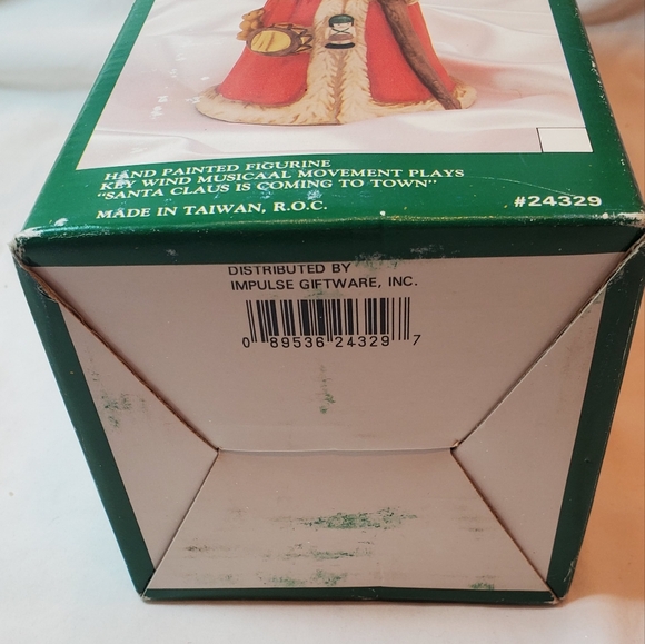Musical Olde World Santa Claus Vtg 1991 Porcelain Figurine Stocking - Picture 13 of 13